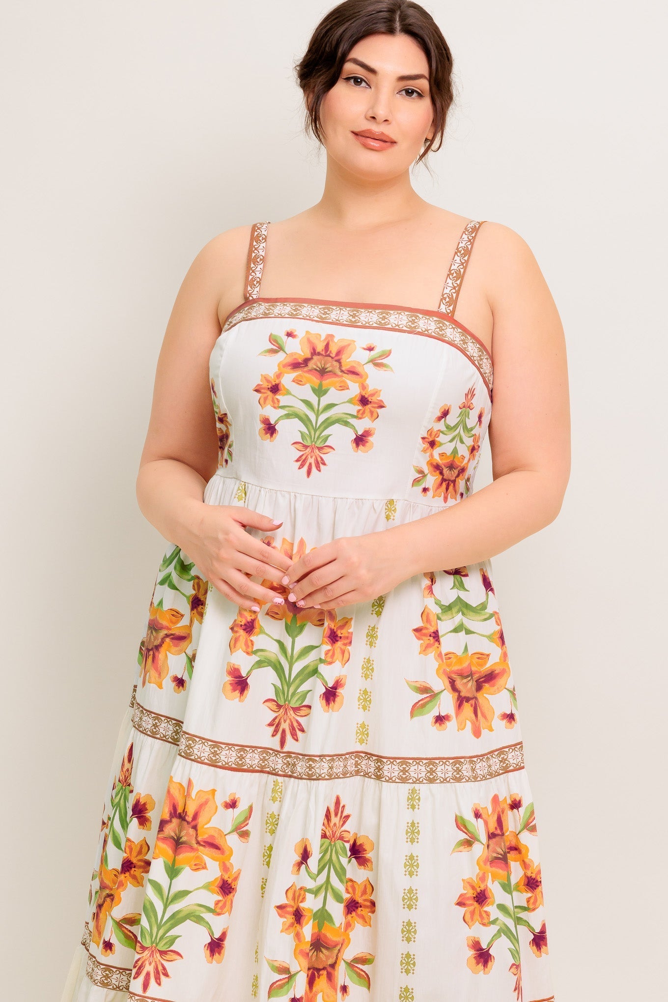 LOVELIEST MUSE IVORY WOVEN MIDI DRESS Flying Tomato